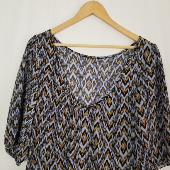 Fab'rik Boho 3/4 sleeve low back midi dress women's size Small (298) - Picture 5 of 6